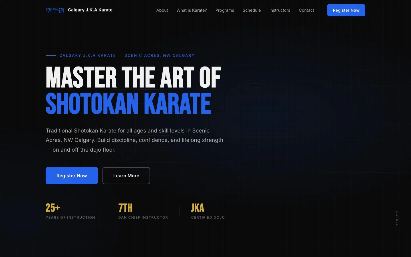 JKA Karate Calgary website screenshot