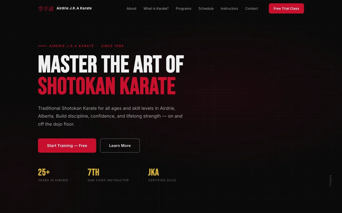 JKA Karate Airdrie website screenshot